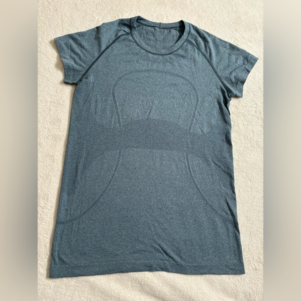 Grayish blue lululemon swiftly tech short sleeve
